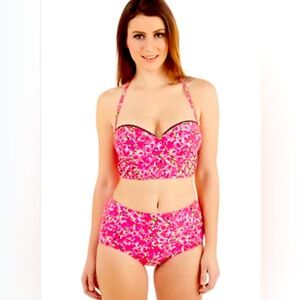 Betsey Johnson Pink Floral Bikini Top and Bottom